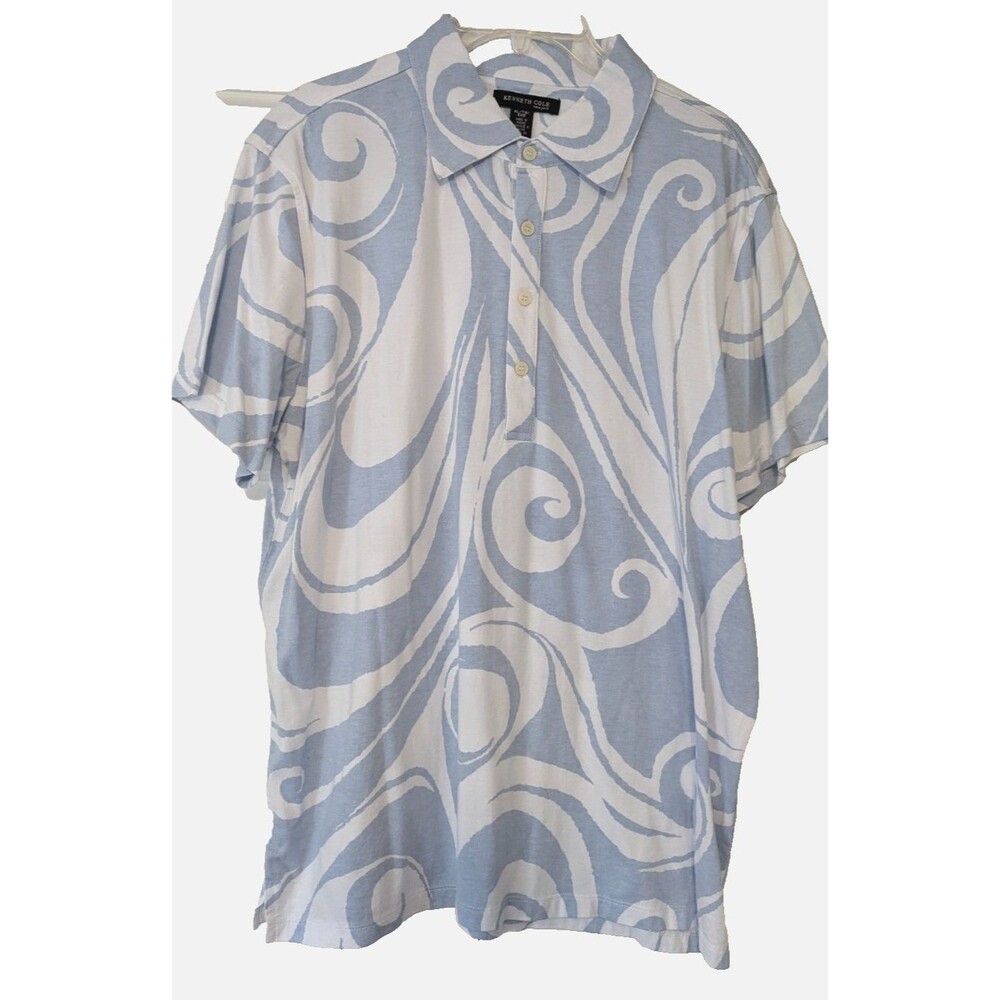 Vintage Kenneth Cole Short Sleeve Shirt Mens Cotton Blue NWT See Sizing in Note